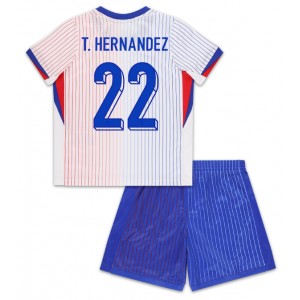 Fotbalové Dres Francie Theo Hernandez #22 Dětské Venkovní Oblečení ME 2024 Krátký Rukáv (+ trenýrky)